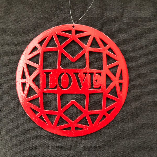 Love 10cm Stainless Steel Hanging Ornament