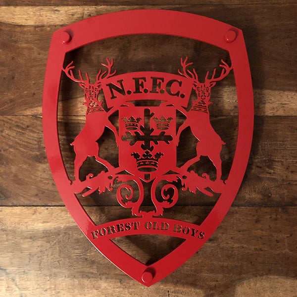Nottingham Forest 'FOREST OLD BOYS' Red, Steel, Wall Shield