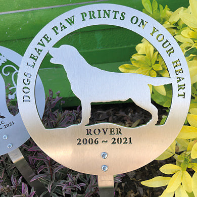 Personalised Pet Memorial Stainless Steel On A Post | 20x60cm or 25x64cm