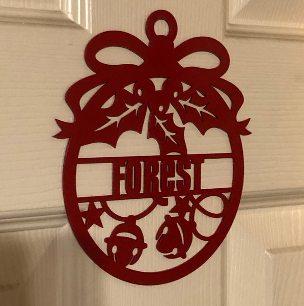 Nottingham Forest Christmas Red Steel Wreath | Ornament 15x17cm